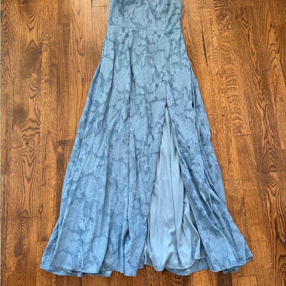Lulu's Blue Floral Lace Dress
